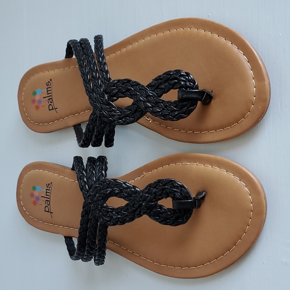 Palms Black Woven Infinity Loop Thong Sandals, 6M